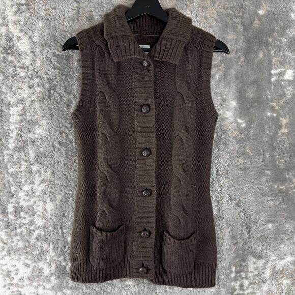 H&M Sweaters - H&M LOGG Size M Alpaca Wool Blend Cable Knit Sleeveless Button Sweater Vest